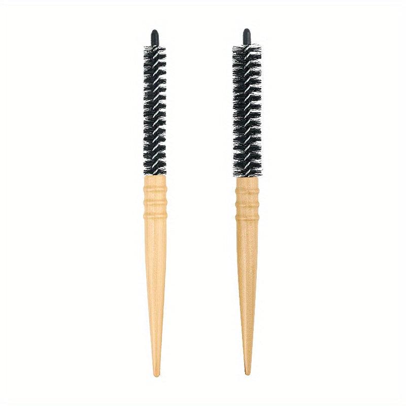 Wooden Rolling Comb Hairdressing Small Roll Comb for All Hair Types