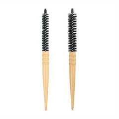 Wooden Rolling Comb Hairdressing Small Roll Comb for All Hair Types
