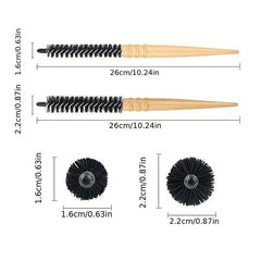 Wooden Rolling Comb Hairdressing Small Roll Comb for All Hair Types