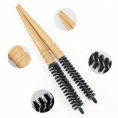 Wooden Rolling Comb Hairdressing Small Roll Comb for All Hair Types