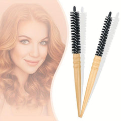 Wooden Rolling Comb Hairdressing Small Roll Comb for All Hair Types