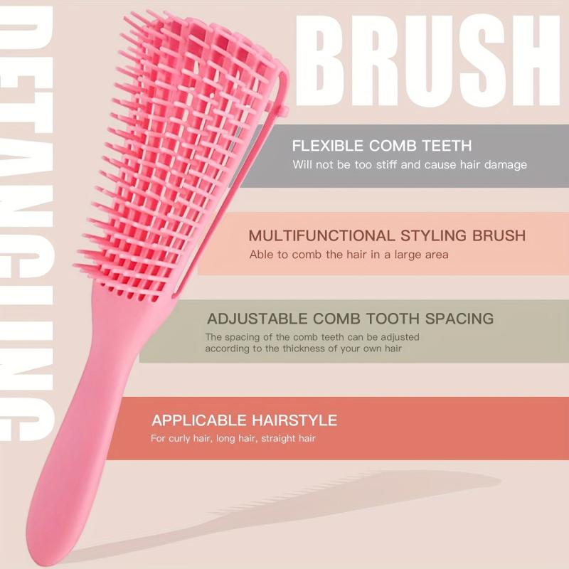 Detangling Brush Set Nylon Bristle Shampoo Comb Teasing Styling 5 Pcs