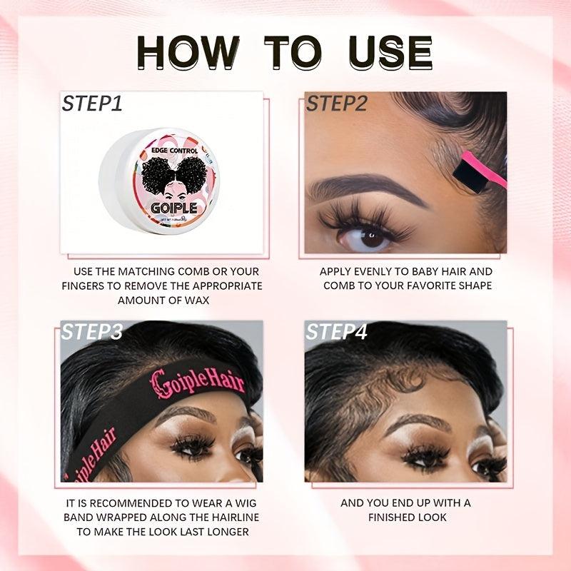 4pc Edge Control Wax Hair Wax Stick For Wigs Strong Hold Non greasy