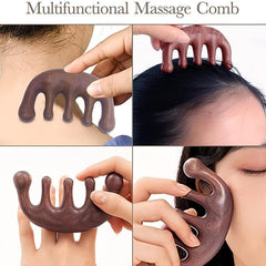 2Pcs Wooden Scalp Massage Comb Wide Tooth Hair Comb