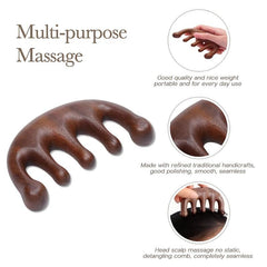 2Pcs Wooden Scalp Massage Comb Wide Tooth Hair Comb