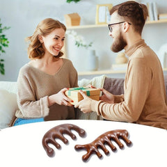 2Pcs Wooden Scalp Massage Comb Wide Tooth Hair Comb