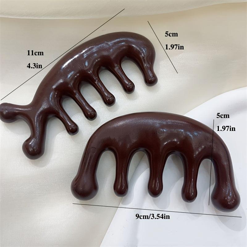 2Pcs Wooden Scalp Massage Comb Wide Tooth Hair Comb