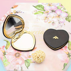 Heart Shaped Makeup Mirror Double Side Folding Pocket Mirror for Purse