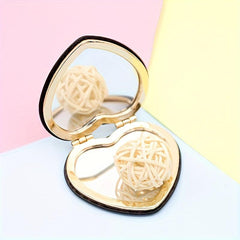 Heart Shaped Makeup Mirror Double Side Folding Pocket Mirror for Purse