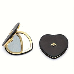 Heart Shaped Makeup Mirror Double Side Folding Pocket Mirror for Purse
