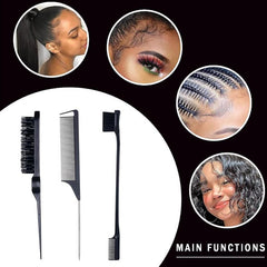 12pcs Hair Styling Comb Set with Brushes and Clips