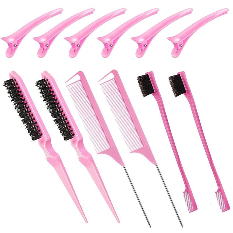 12pcs Hair Styling Comb Set with Brushes and Clips