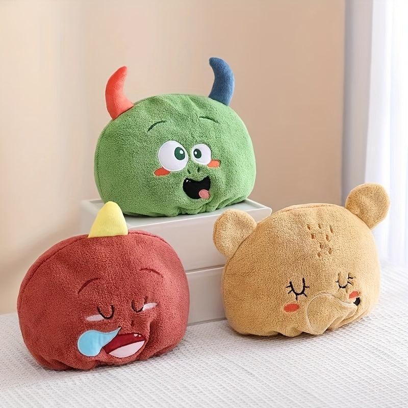 Cartoon Monster Hair Dry Towel Soft Coral Fleece Shower Dryer Cap