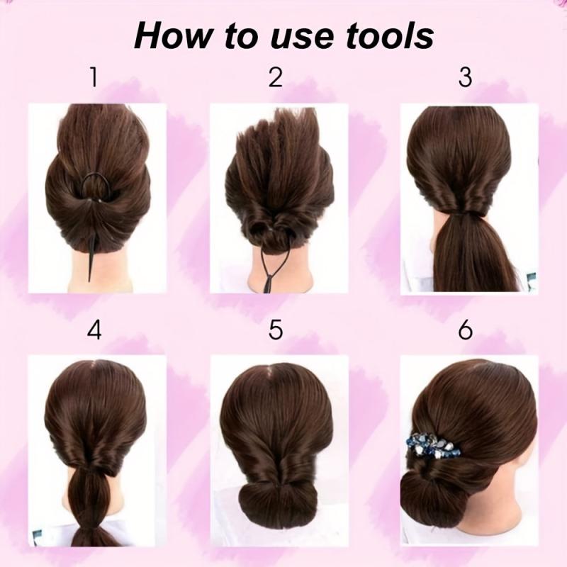 1000pcs Elastic Rubber Bands Hair Styling Tool Set