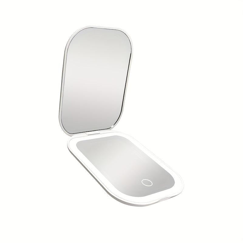 LED Compact Mirror 1X 2X Magnification USB Rechargeable