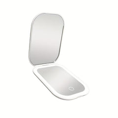 LED Compact Mirror 1X 2X Magnification USB Rechargeable