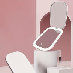 LED Compact Mirror 1X 2X Magnification USB Rechargeable