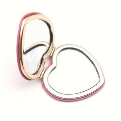 Bee Decor Compact Mirror Double Side Heart Shape Makeup Mirror