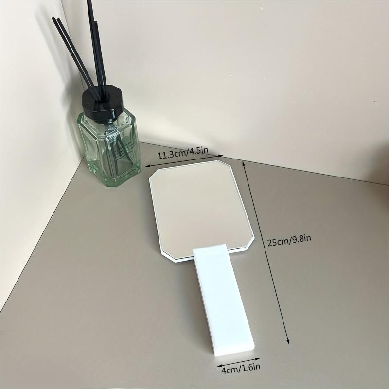 Acrylic Handheld Makeup Mirror Portable Hand Mirror Square Style Vanity Mirror