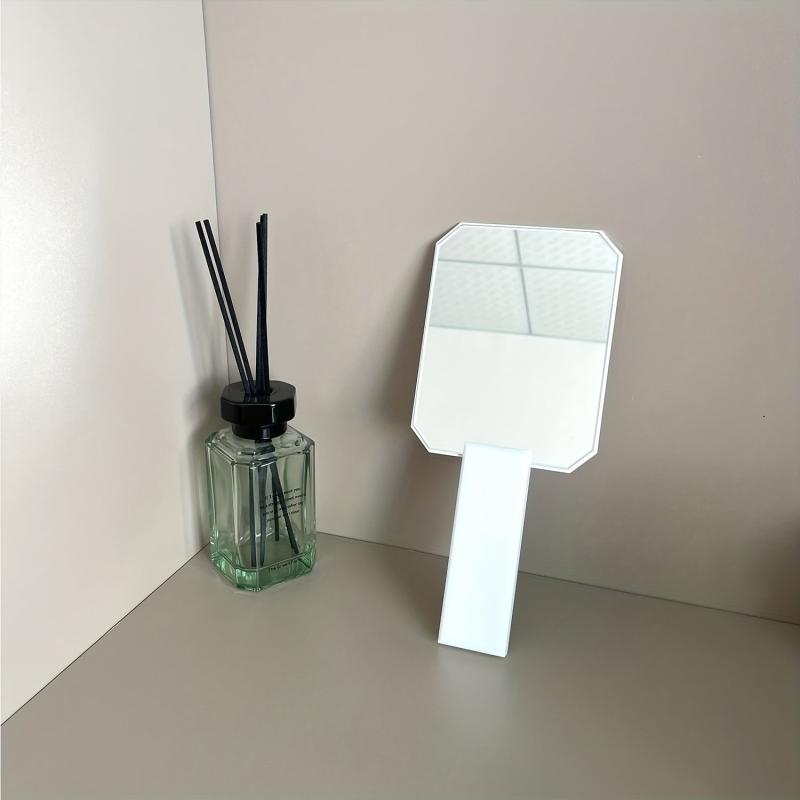Acrylic Handheld Makeup Mirror Portable Hand Mirror Square Style Vanity Mirror