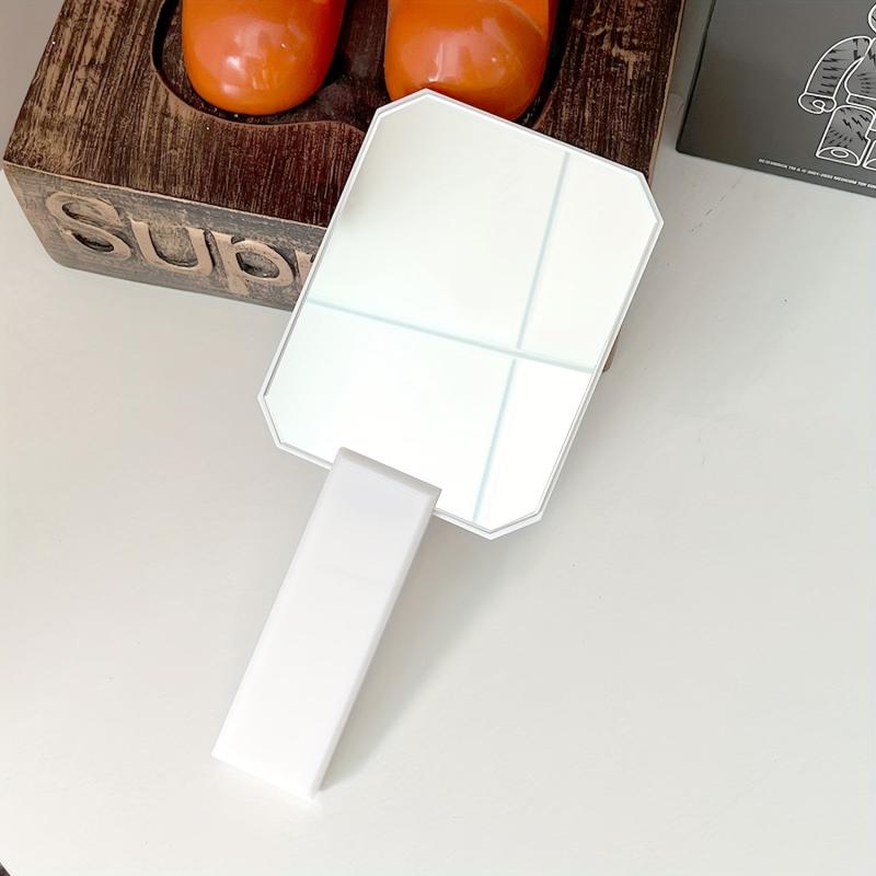 Acrylic Handheld Makeup Mirror Portable Hand Mirror Square Style Vanity Mirror