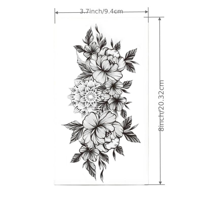 Flower Butterfly Temporary Tattoos Realistic Stickers Waterproof Adults