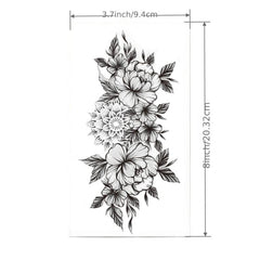 Flower Butterfly Temporary Tattoos Realistic Stickers Waterproof Adults