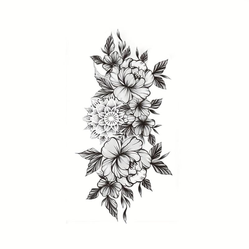 Flower Butterfly Temporary Tattoos Realistic Stickers Waterproof Adults