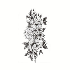 Flower Butterfly Temporary Tattoos Realistic Stickers Waterproof Adults