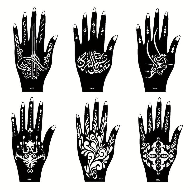 Reusable Glitter Tattoo Stencil Set - Abstract Pattern Templates