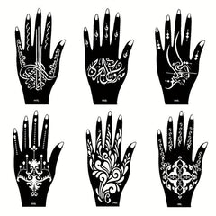 Reusable Glitter Tattoo Stencil Set - Abstract Pattern Templates