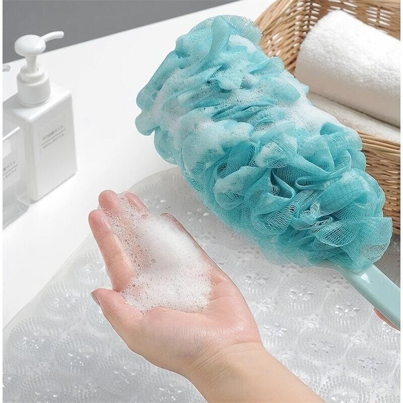 Extended Handle Body Loofah Massager for Skin Exfoliating