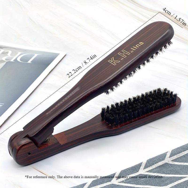 V Shaped Hair Straightening Comb Brush - Firm Grip Styling Comb