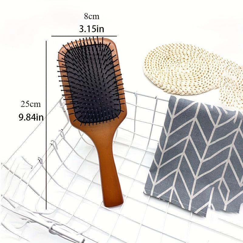 Wooden Hair Brush Massage Paddle Hairbrush For Detangling