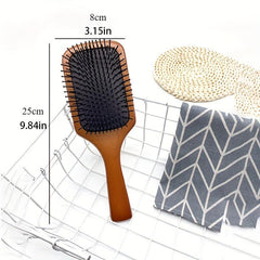 Wooden Hair Brush Massage Paddle Hairbrush For Detangling
