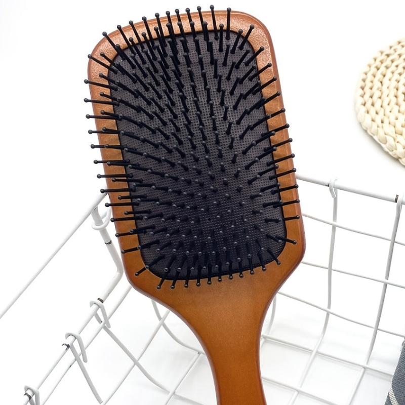 Wooden Hair Brush Massage Paddle Hairbrush For Detangling