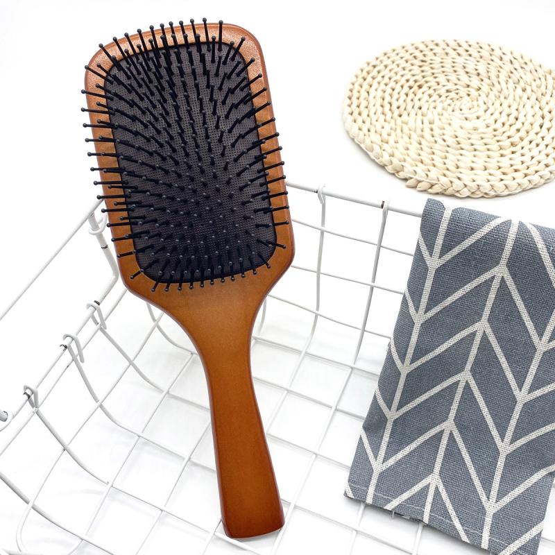 Wooden Hair Brush Massage Paddle Hairbrush For Detangling