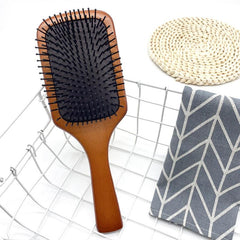 Wooden Hair Brush Massage Paddle Hairbrush For Detangling