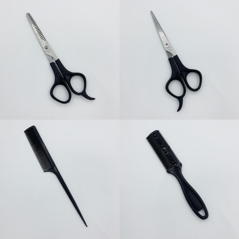 4pc Hair Styling Tool Set: Scissors, Comb, Thinning Shears for Perfect Haircuts