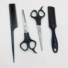 4pc Hair Styling Tool Set: Scissors, Comb, Thinning Shears for Perfect Haircuts