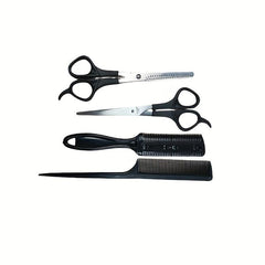 4pc Hair Styling Tool Set: Scissors, Comb, Thinning Shears for Perfect Haircuts