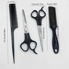 4pc Hair Styling Tool Set: Scissors, Comb, Thinning Shears for Perfect Haircuts