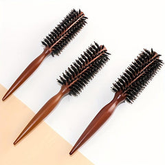 Wooden Boar Bristles Hair Brush Round Curling Brush