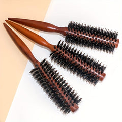 Wooden Boar Bristles Hair Brush Round Curling Brush