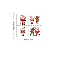 Christmas Temporary Tattoos Assorted Styles - 18 Sheets Holiday Body Art