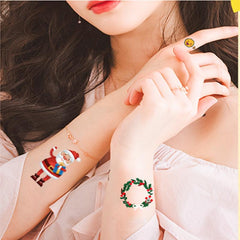 Christmas Temporary Tattoos Assorted Styles - 18 Sheets Holiday Body Art