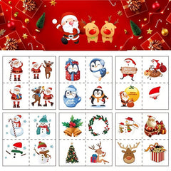Christmas Temporary Tattoos Assorted Styles - 18 Sheets Holiday Body Art