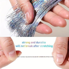 12pcs Clip In Hair Tinsel Glitter Heat Resistant Tinsel Hair Extensions