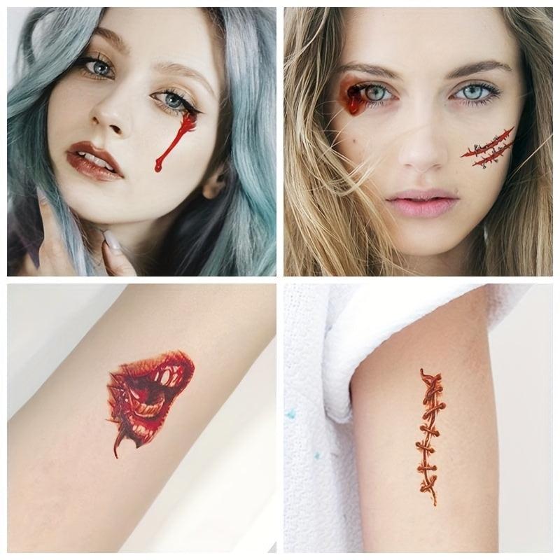 30 Sheets Halloween Scar Series Temporary Tattoo Stickers