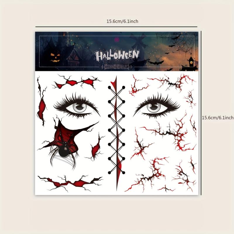 Halloween Tattoos Simulation Wound Scar Blood Temporary Tattoo Sticker